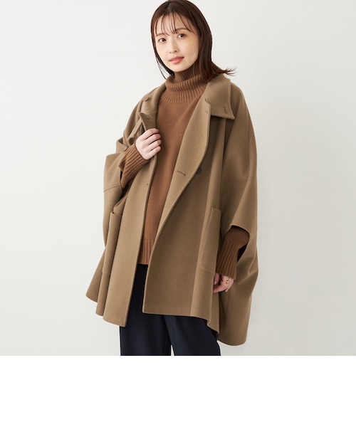 SHIPS Colors:〈手洗い可能〉ジャージー メルトン ポンチョ