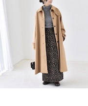 《一部追加予約》PURE WOOL スタンド & ステンカラー ロング コート