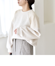 《予約》quaranciel:〈洗濯機可能〉ボア チュール ヨーク クルーネック プルオーバー