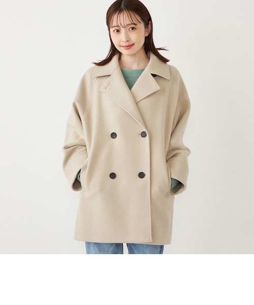 SHIPS Colors:〈手洗い可能〉ジャージーメルトン ピーコート新品未使用 SHIPS Colors:〈手洗い可能〉ジャージーメルトン ピーコート