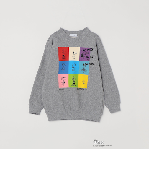 SHIPS any: SNOOPY コラボ 75th ブロック グラフィック プリント スウェット <KIDS>