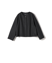 SHIPS Primary Navy Label:〈手洗い可能〉ウール ジャージー ノーカラー ジャケット