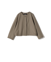 SHIPS Primary Navy Label:〈手洗い可能〉ウール ジャージー ノーカラー ジャケット