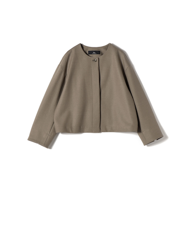 SHIPS Primary Navy Label:〈手洗い可能〉ウール ジャージー ノーカラー ジャケット