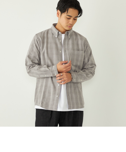 SHIPS Colors:ネル ボタンダウン シャツ