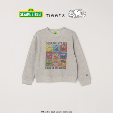 SESAME STREET meets FRUIT OF THE LOOM: ブロック プリント スウェット<KIDS>