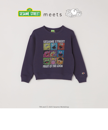 SESAME STREET meets FRUIT OF THE LOOM: ブロック プリント スウェット<KIDS>