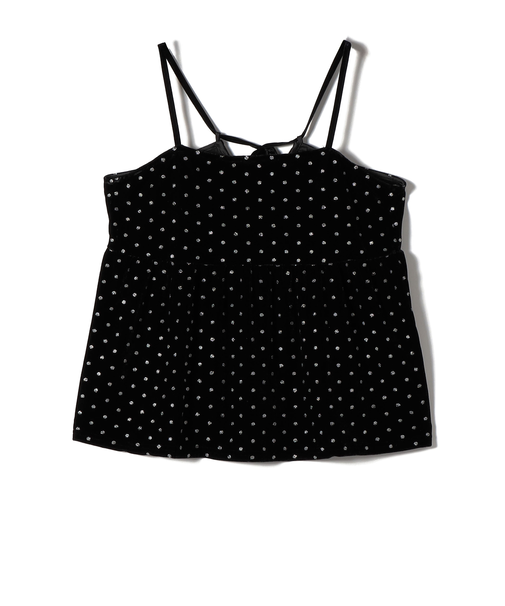 SHIPS Colors:〈手洗い可能〉グリッタープリント ポリエステルベロア キャミソール