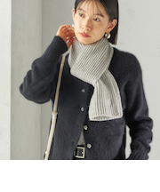 《予約》細幅 刺繍 ニット マフラー