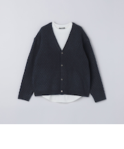 【WEB限定】SHIPS: 〈手洗い可能〉シャギー レイヤード カーディガン