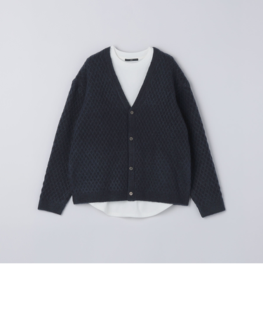 【WEB限定】SHIPS: 〈手洗い可能〉シャギー レイヤード カーディガン