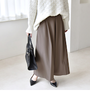 《予約》quaranciel:〈洗濯機可能〉ウォーム タック ワイド キュロット パンツ