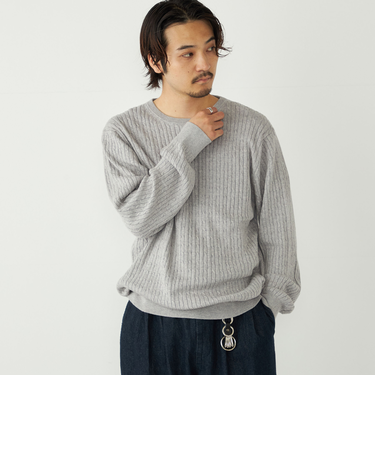 SHIPS Colors:〈洗濯機可能〉コットン カシミヤ ケーブル ニット