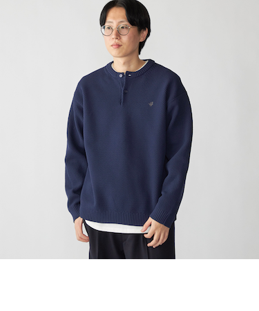 【WEB限定】SHIPS: ヘンリーネック レイヤード ニット