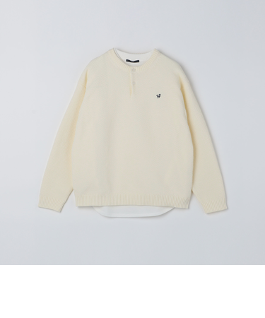 【WEB限定】SHIPS: ヘンリーネック レイヤード ニット