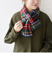 TWEED MILL: チェック フリース ループ マフラー