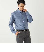 SHIPS Colors:ボタンダウン ソリッド ネルシャツ