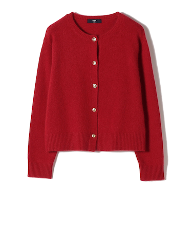 SHIPS Colors:フォックス アンゴラ クルーネック カーディガン◇