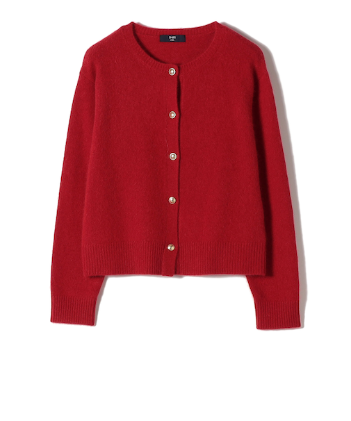 SHIPS Colors:フォックス アンゴラ クルーネック カーディガン◇