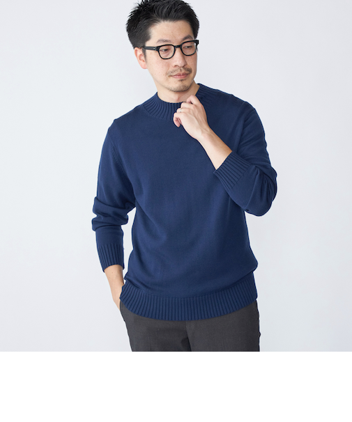 SHIPS:〈手洗い可能〉9ゲージ コンフォート モックネック プルオーバー ニット