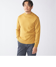 SHIPS:〈手洗い可能〉9ゲージ コンフォート モックネック プルオーバー ニット