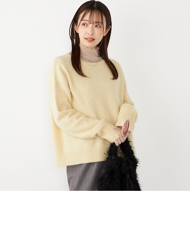 SHIPS Colors:フォックス アンゴラ ボートネック ニット◇