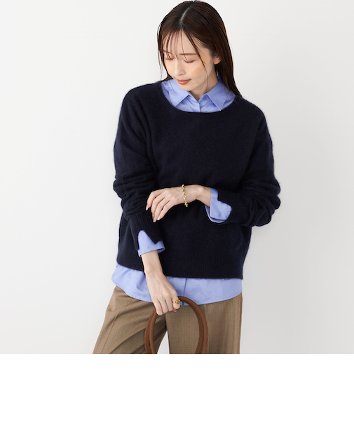 SHIPS Colors:フォックス アンゴラ ボートネック ニット◇