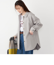 SHIPS Colors:〈手洗い可能〉ライト メルトン 羽織り シャツ