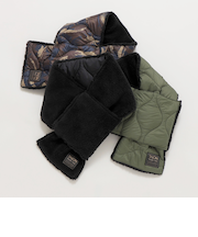 TAION:〈手洗い可能〉ミリタリー キルティング リバーシブル ダウンマフラー