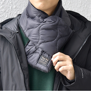 TAION:〈手洗い可能〉ミリタリー キルティング リバーシブル ダウンマフラー