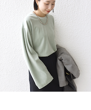 〈手洗い可能〉コットン ポリエステル ベロア ワイド スリーブ