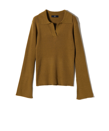 SHIPS Colors:〈手洗い可能〉リブ スキッパー ニット