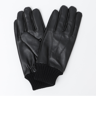 SHIPS:〈タッチパネル対応〉レザー リブ グローブ