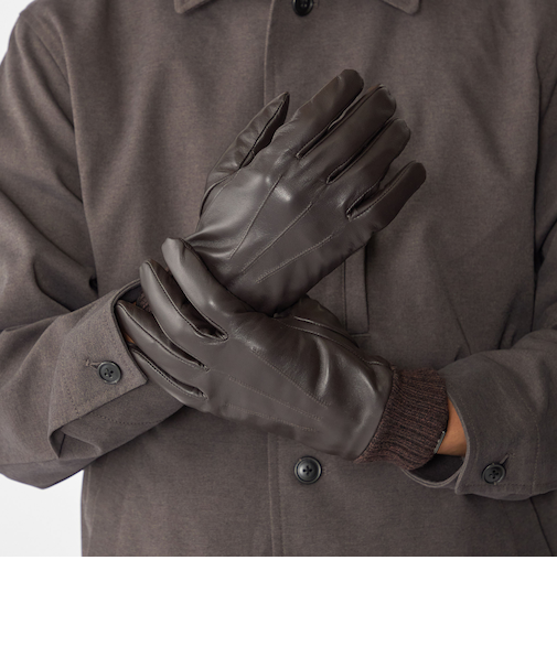 SHIPS:〈タッチパネル対応〉レザー リブ グローブ