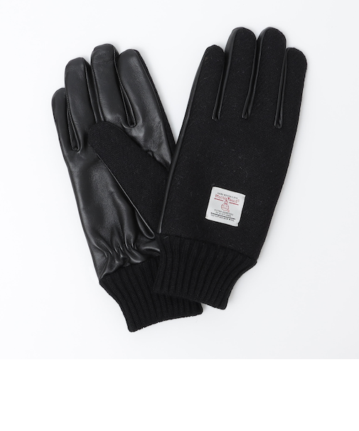 SHIPS:〈タッチパネル対応〉HARRIS TWEED レザー コンビ グローブ