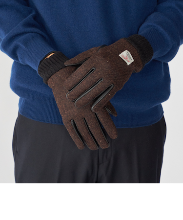 SHIPS:〈タッチパネル対応〉HARRIS TWEED レザー コンビ グローブ