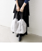 《予約》SHIPS any: A4 ベルト フェイクファー トート バッグ