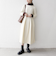 《予約》SHIPS any:〈手洗い可能〉ジャカード ウエスト タック ノーカラー ワンピース［NAVY BLUE］