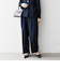 《予約》SHIPS any:〈手洗い可能〉ジャカード タック セミワイド パンツ［NAVY BLUE］