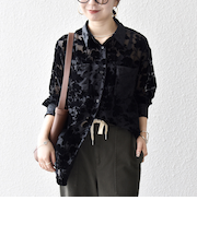 《予約》SHIPS any:〈手洗い可能〉フラワー オパール シアー シャツ ブラウス