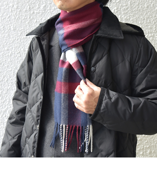 SHIPS any: ウール/カシミヤ チェック マフラー