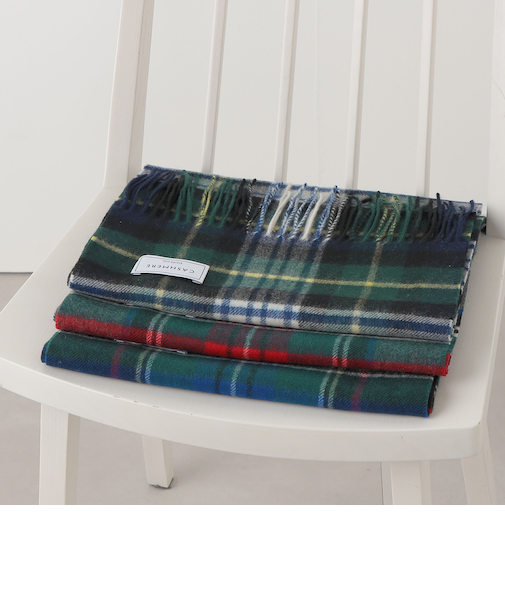 SHIPS any: カシミヤ チェック マフラー