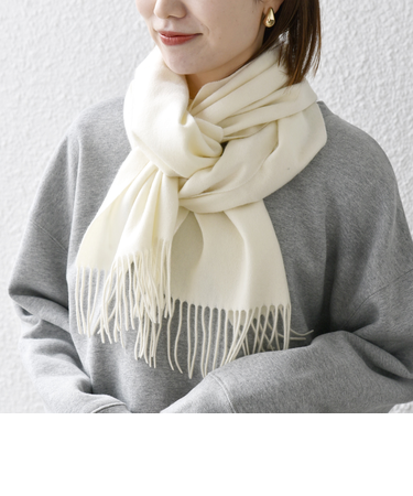 SHIPS any: カシミヤ ソリッド マフラー 25AW