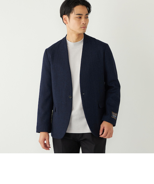 ☆SHIPS☆新品未使用タグ付き☆ツイードノーカラージャケット