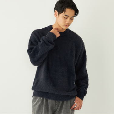 SHIPS Colors:〈手洗い可能〉シャギー クルーネック ニット