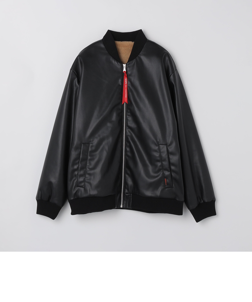 SHIPS Colors:合成皮革 ボア ボマー ジャケット