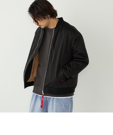 SHIPS Colors:〈撥水〉ボア ボマー ジャケット