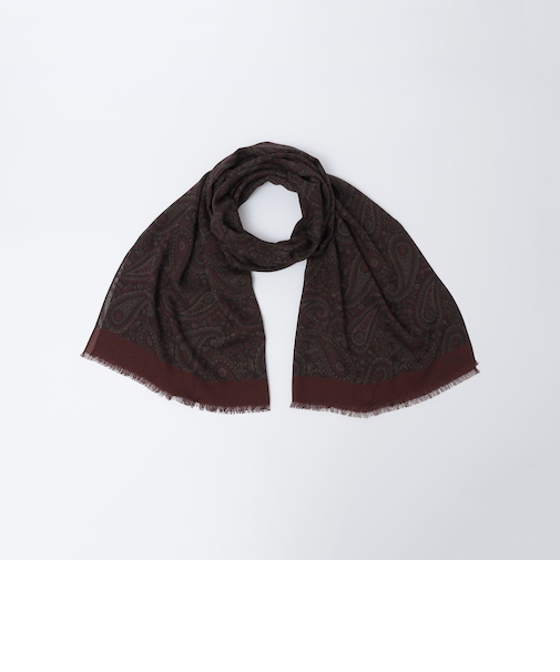 Puccini: ウール プリンテッド ペイズリー ストール