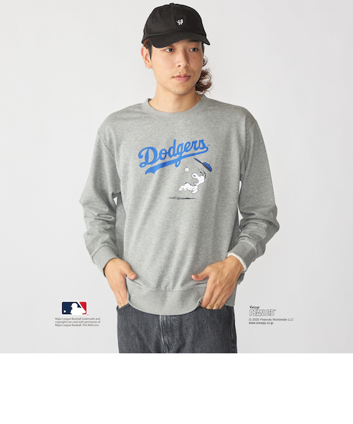 【WEB限定】SHIPS: VINTAGE PEANUTS×MLB プリント クルーネック スウェット