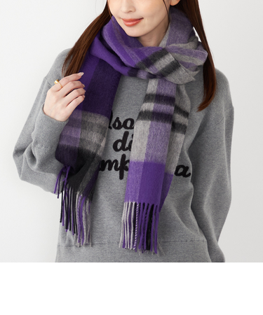 SHIPS Colors:〈手洗い可能〉ウール チェック ストール